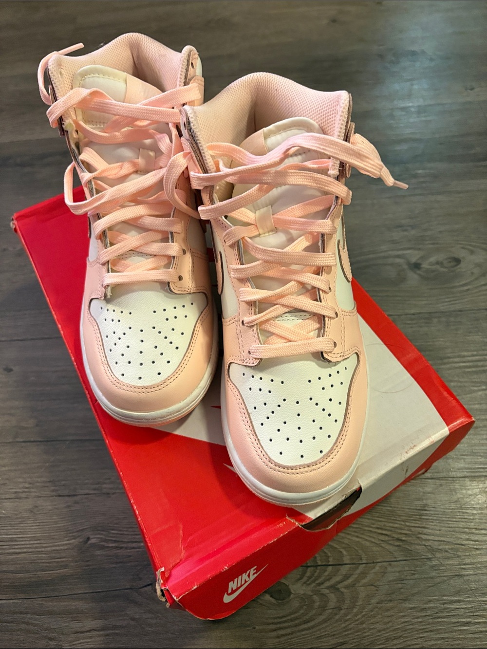 Nike Women’s High-Top Sneakers in Pink and White